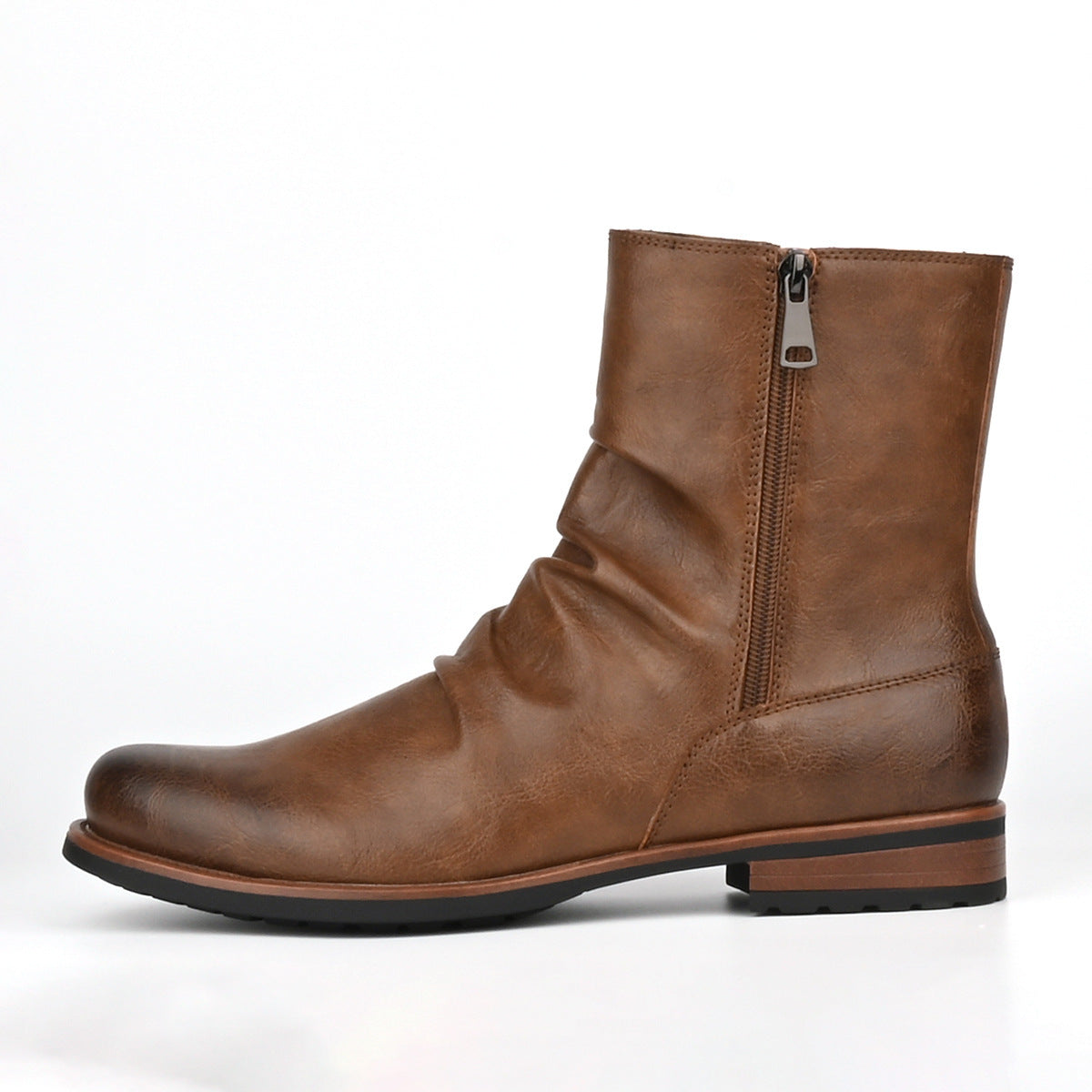 Men's Casual Versatile Solid-color Side-zip Boots