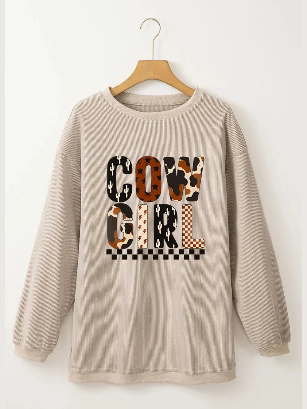 Cowgirl Graphic Long Sleeve Sweatshirt