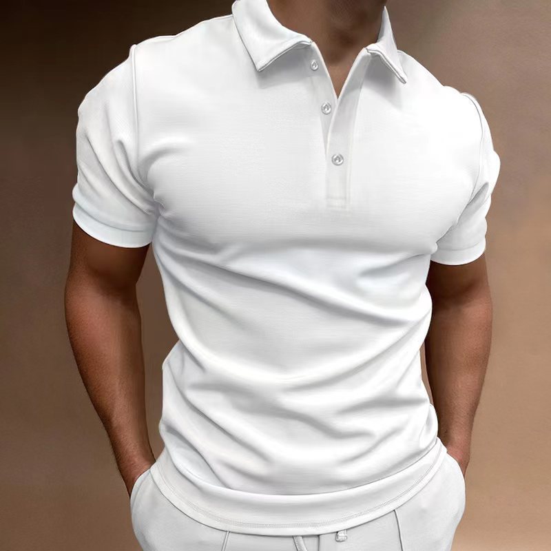 European And American Men's Button T-shirt