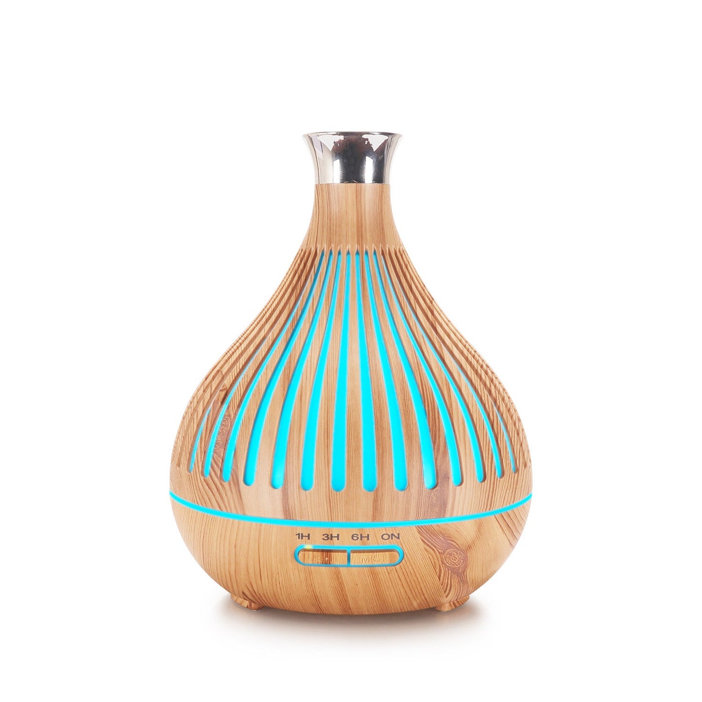 Vase Wood Grain Humidifier 400ml Vertical Silver
