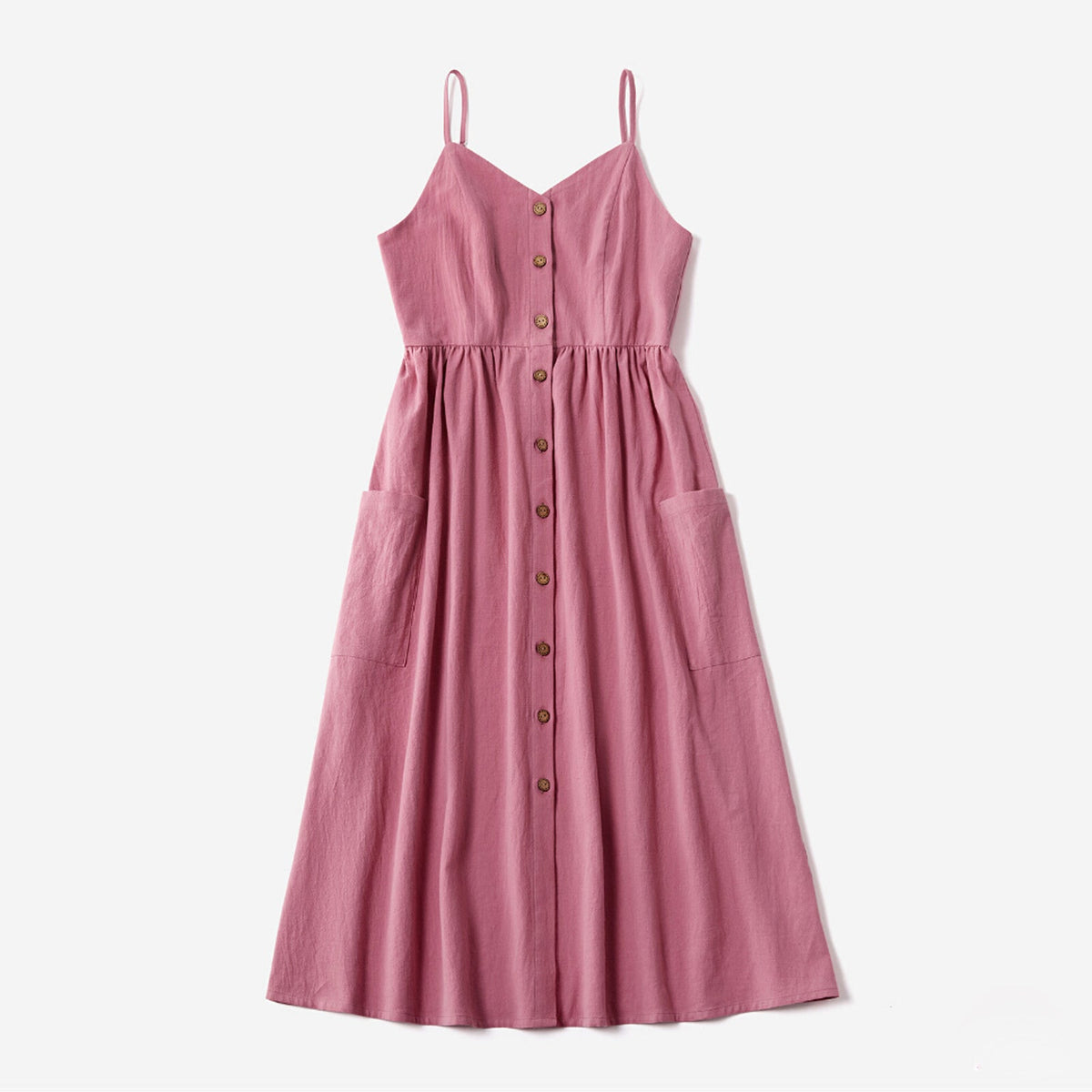 Pure Color Sling Dress Mother And Daughter Parent-child Wear