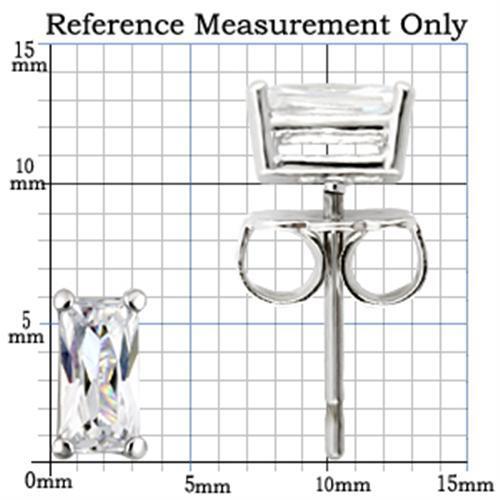TK0W161 -Stainless Earring with AAA Grade CZ in Clear-6X3mm