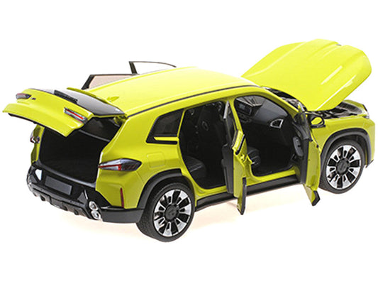 2023 BMW XM Yellow with Black Stripes 1/18 Diecast Model Car by Minichamps