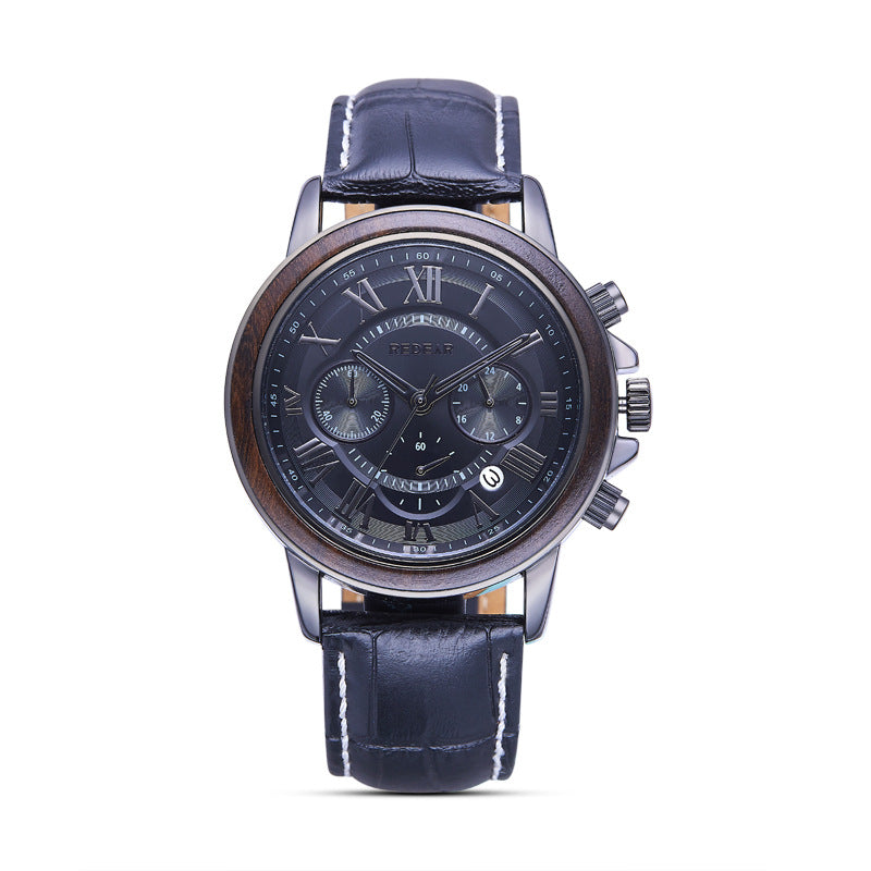 Alloy Room Wooden Watch Men Wholesale Multi-functional Chronographe Non-mechanical Watch