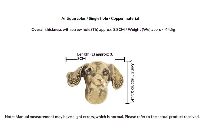 Solid Brass Doberman Dog Head Cabinet Knob Creative Animal Drawer Pull Handle For Kitchen Cupboard Furniture Hardware Decor