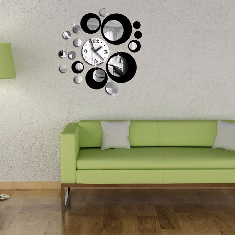 3D Acrylic Digital Mirror Wall Sticker Wall Clock