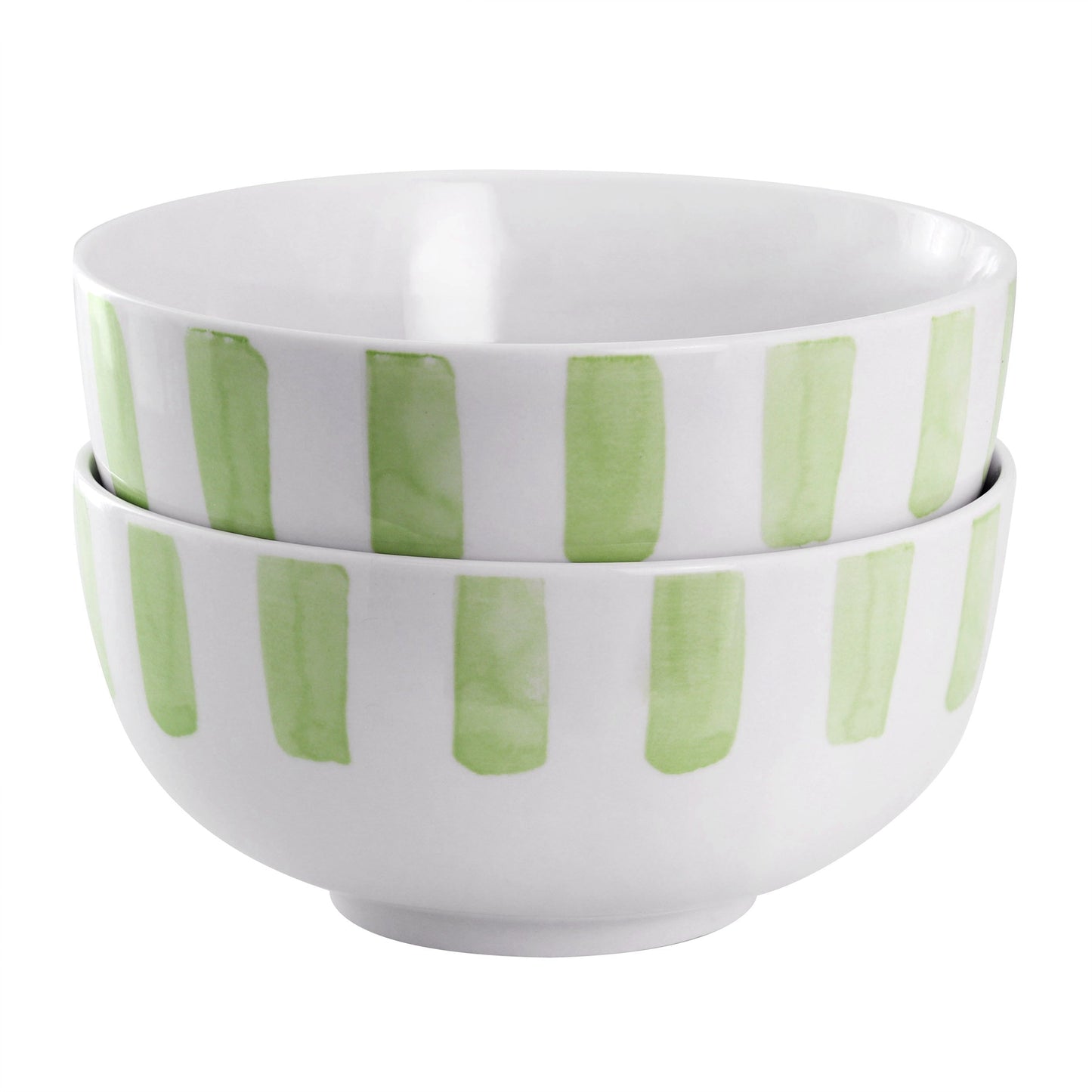 Gibson Home Pacific Waves 2 Piece Fine Ceramic Cereal Bowl Set in Green
