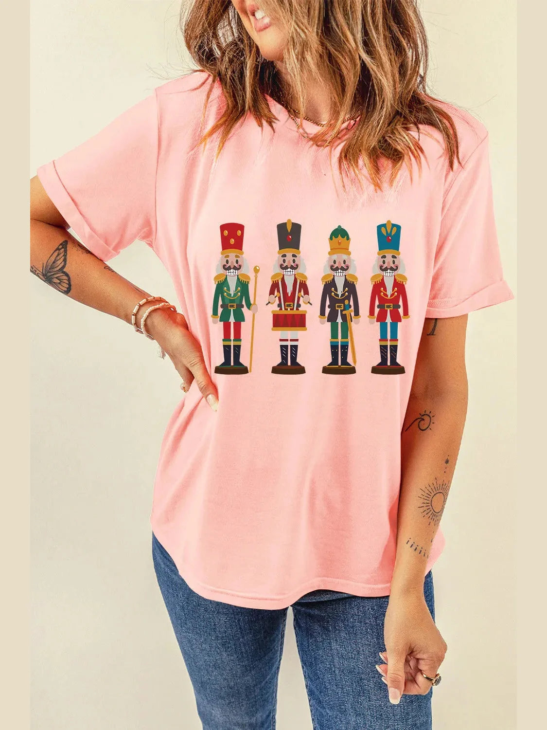 Nutcracker Round Neck Short Sleeve T-Shirt
