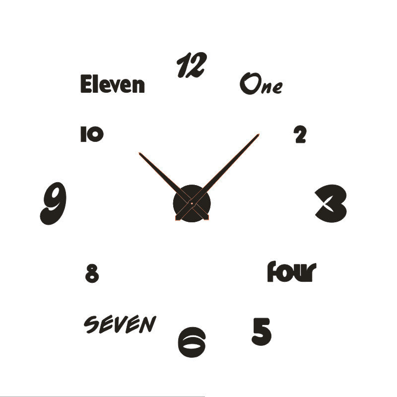 Simple Creative Clock Wall Sticker Diy Wall Clock
