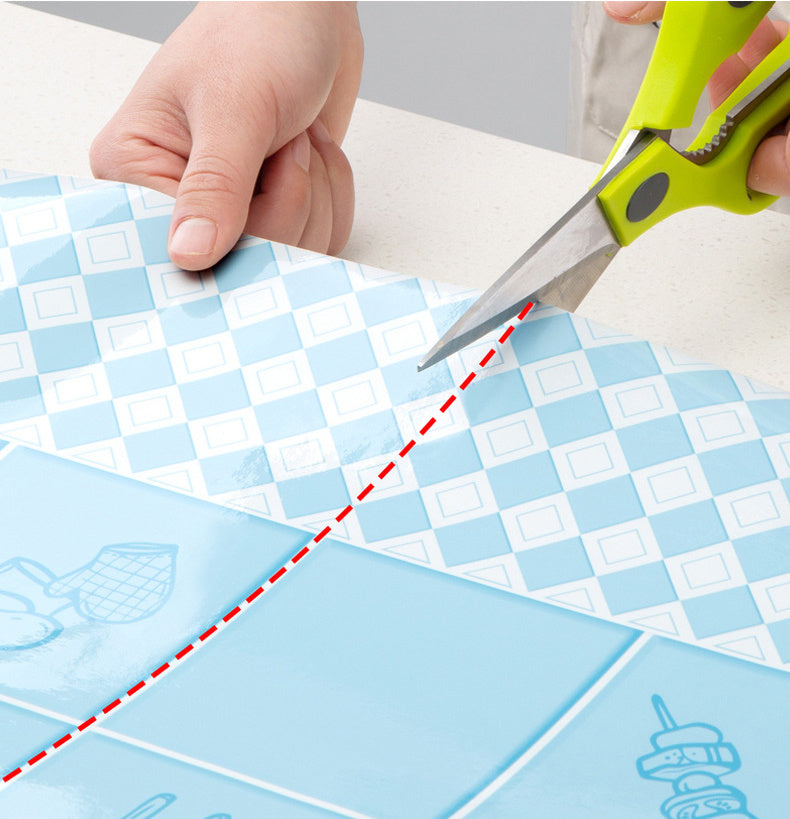 Cartoon Self-adhesive Wallpaper Kitchen High Temperature Resistant, Easy To Scrub, Oil Proof Stickers, Non-fading, Refurbished Decorative Wallpaper Stickers Thick