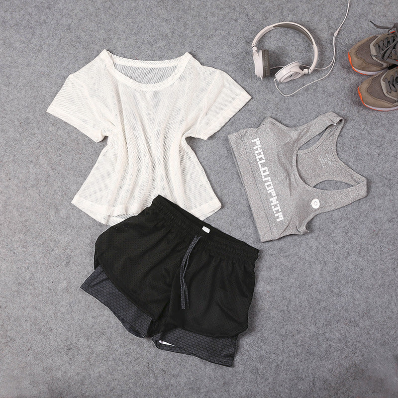 Fitness Sports Suit Women Summer Fast Dry Running Gym Yoga Clothes