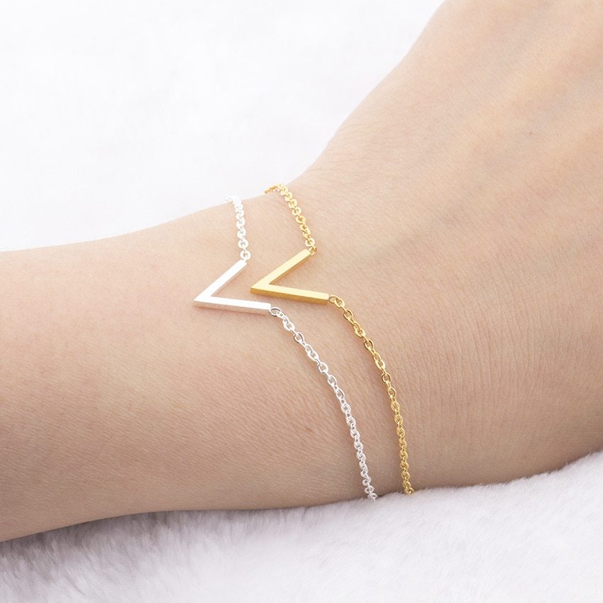 V Bracelets For Women Stainless Steel Chain