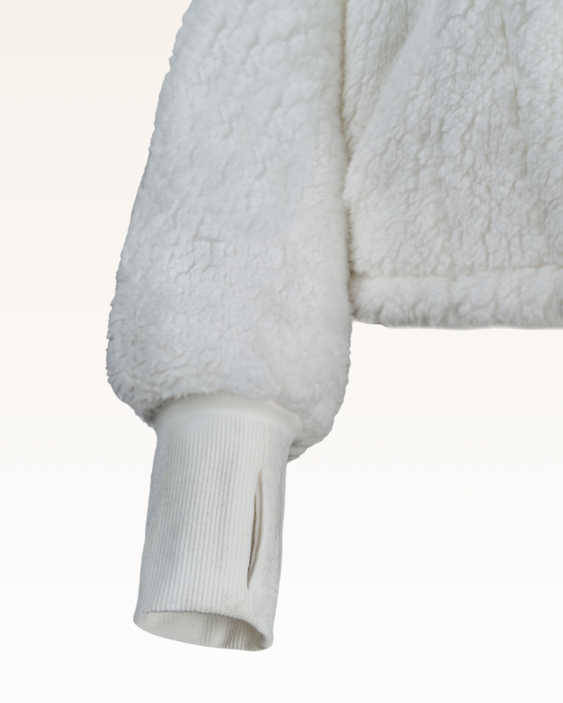 The Warrior Effect™ by Jill Martin Chenille Logo Cropped Sherpa Lounger Jacket