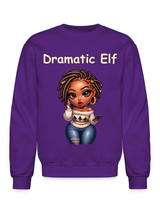 African American Women Christmas Dramatic Elf Crewneck Sweatshirt