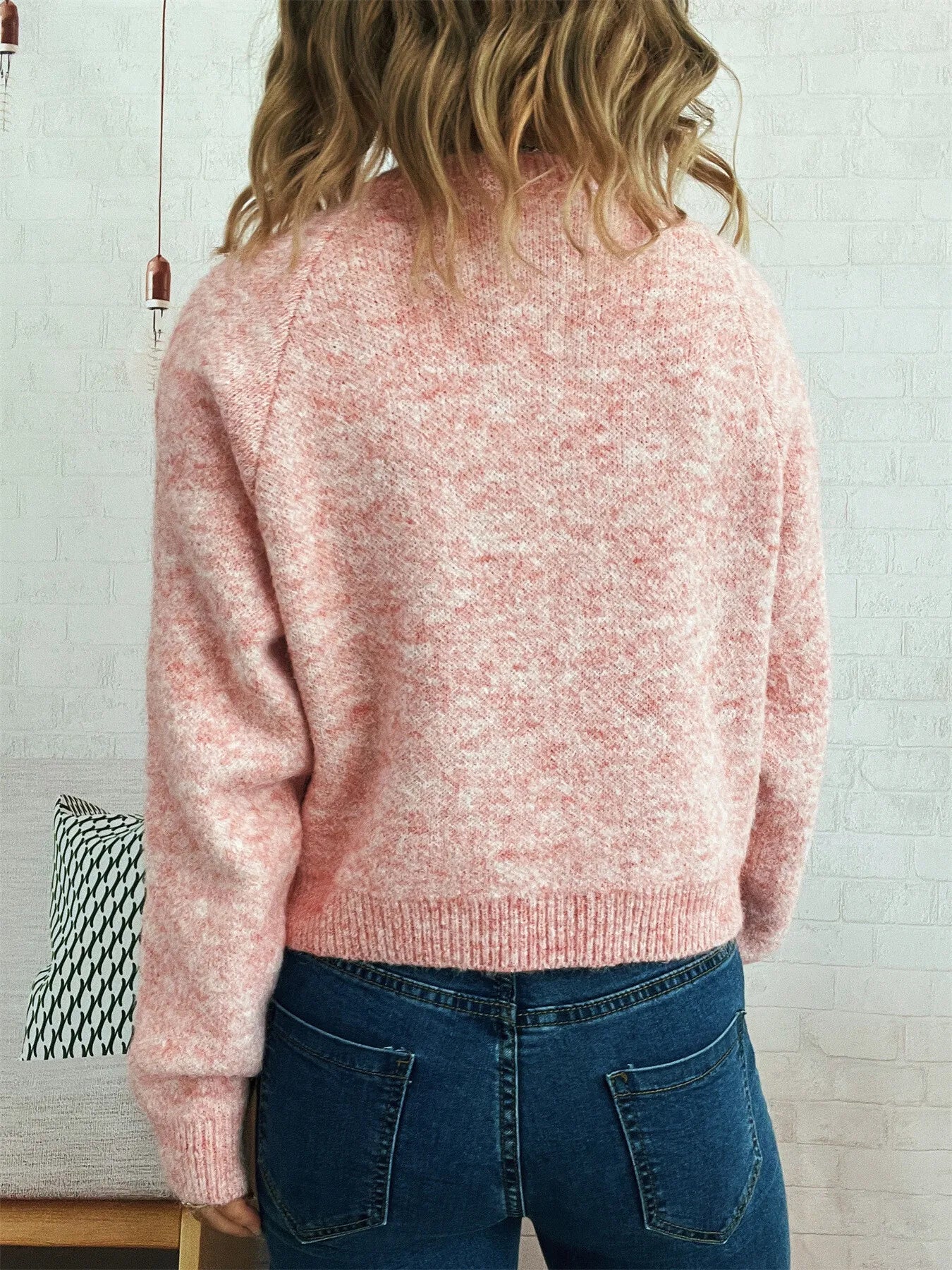 Women Button-Up Raglan Sleeve Cardigan Sweater