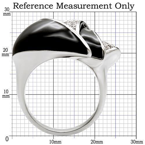 1W105 - Rhodium Brass Ring with AAA Grade CZ in Clear