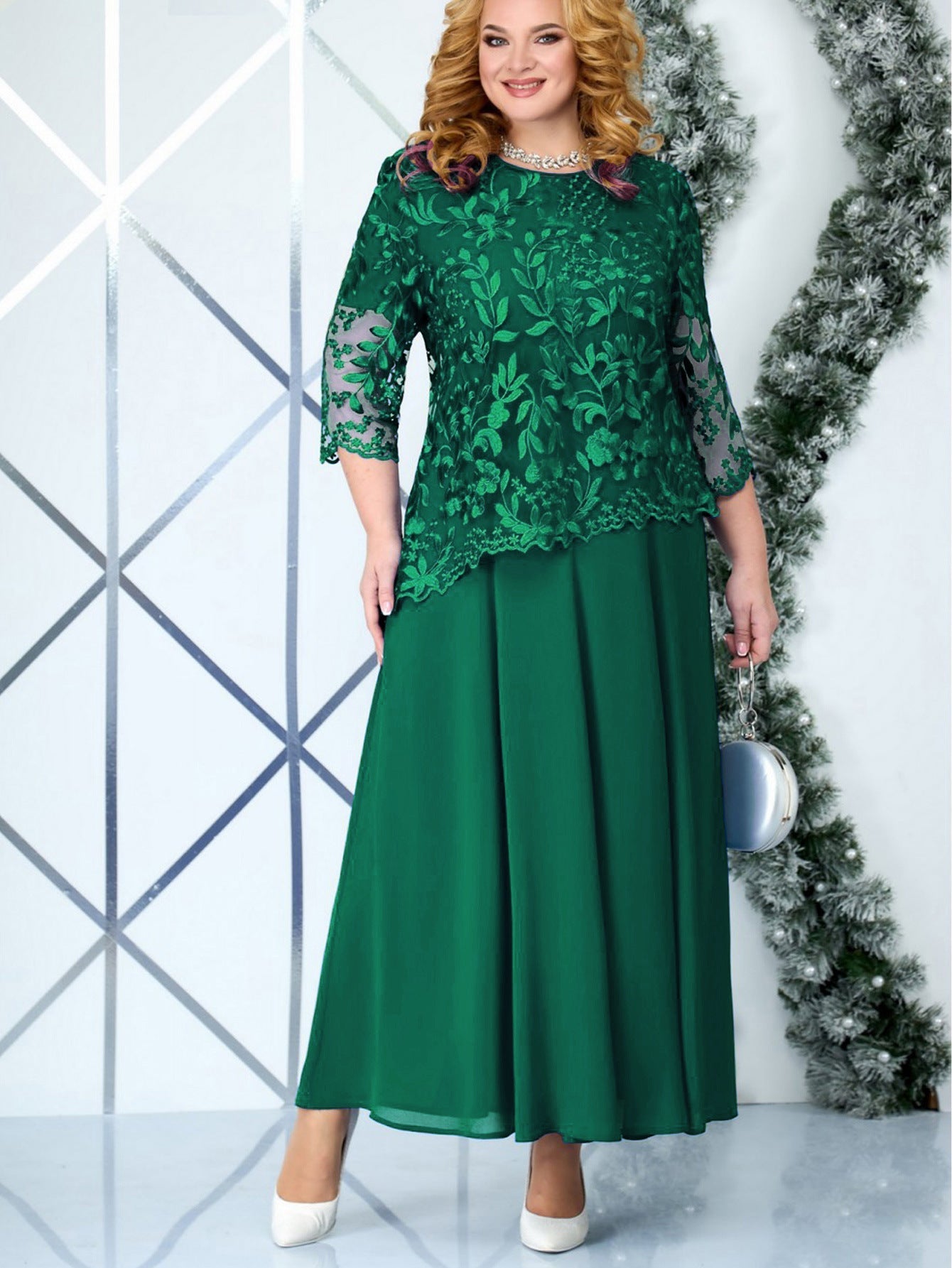 Women's Water Soluble An Embroidered Skirt European And American Style Lace Chiffon