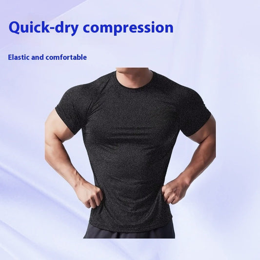 Tight Stretch Casual Quick-drying Running Round Neck Short Sleeve