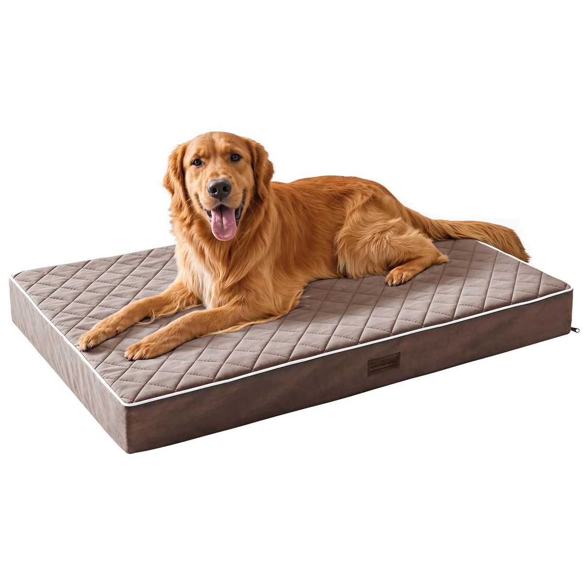 SunStyle Home Orthopedic Dog Beds for XX-Large Dogs XX-Large Dog Bed with Egg Crate Foam Support Non-Slip Bottom & Removable Washable Cover Mattress Pet Mat Bed(Brown)