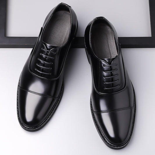 Business Oxford Dress Three-eyelet Design Men's Genuine British-style Leather Shoes