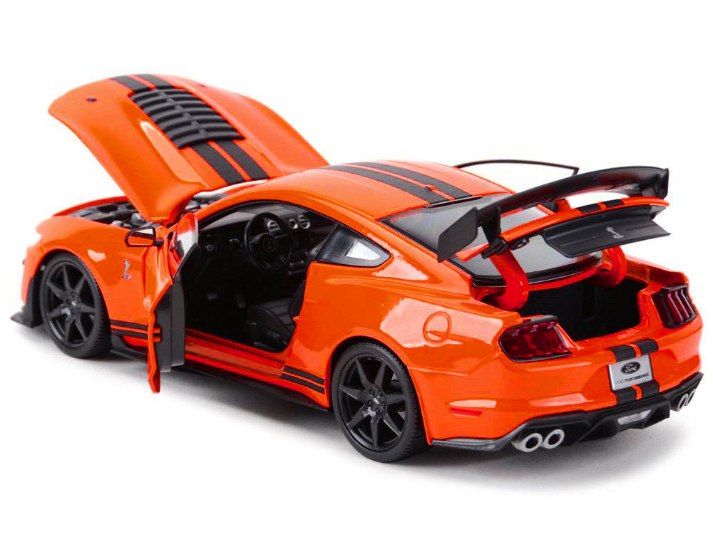 2020 Ford Mustang Shelby GT500 Orange with Black Stripes "Special Edition" 1/18 Diecast Model Car by Maisto