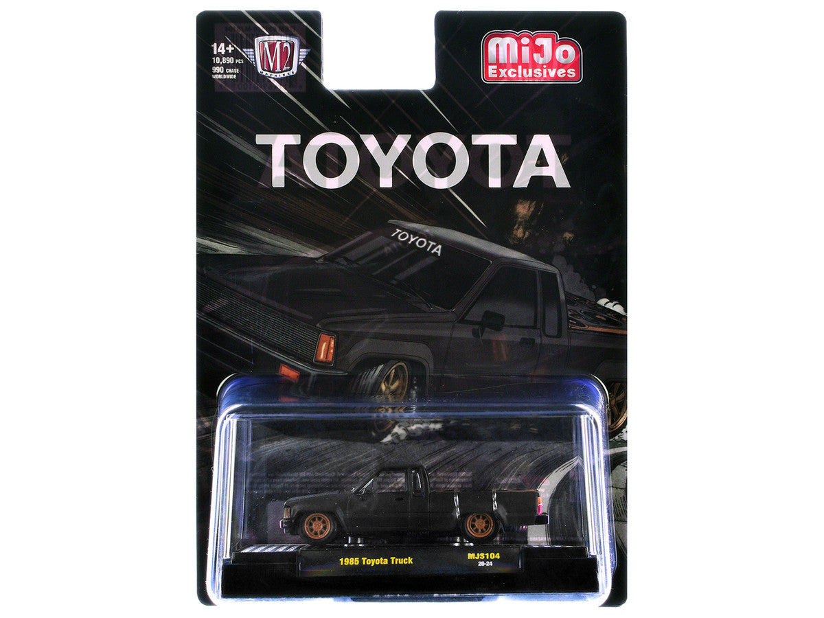 1985 Toyota SR5 Pickup Truck "Slammed Custom" Matt Gray with Carbon Hood Limited Edition to 10890 pieces Worldwide 1/64 Diecast Model Car by M2 Machines