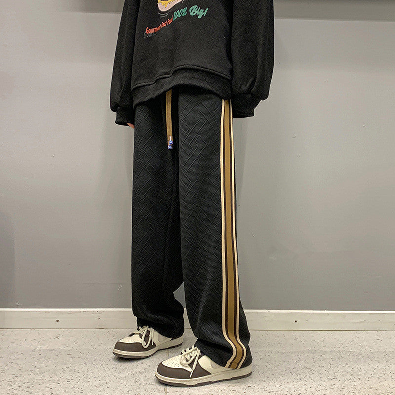 Striped Stitching Pants Same Style Thick Loose Track Sweatpants