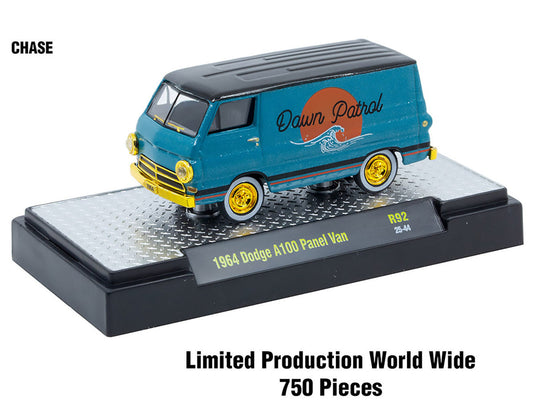 "Auto Meets" Set of 6 Cars IN DISPLAY CASES Release 92 Limited Edition 1/64 Diecast Model Cars by M2 Machines