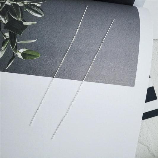 S925 pure silver chain earrings