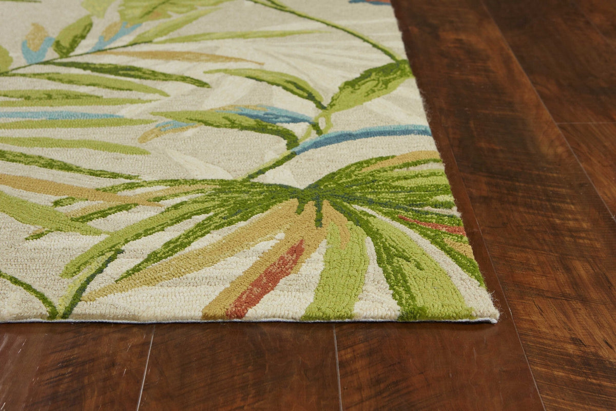 3' X 5' Sand Tropical Botanical Hand Tufted Area Rug