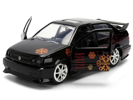 Volkswagen Jetta Black with Graphics "Fast & Furious Remix - 25th Anniversary" Series 1/32 Diecast Model Car by Jada