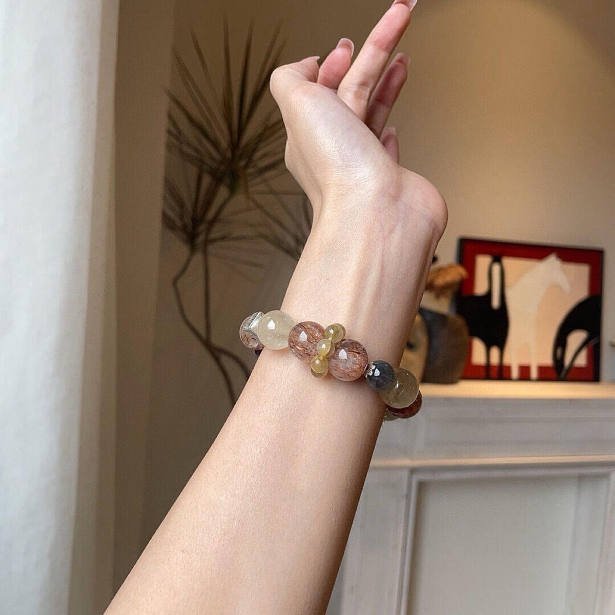Purple Ghost Moonstone Black Gold Super Bracelet