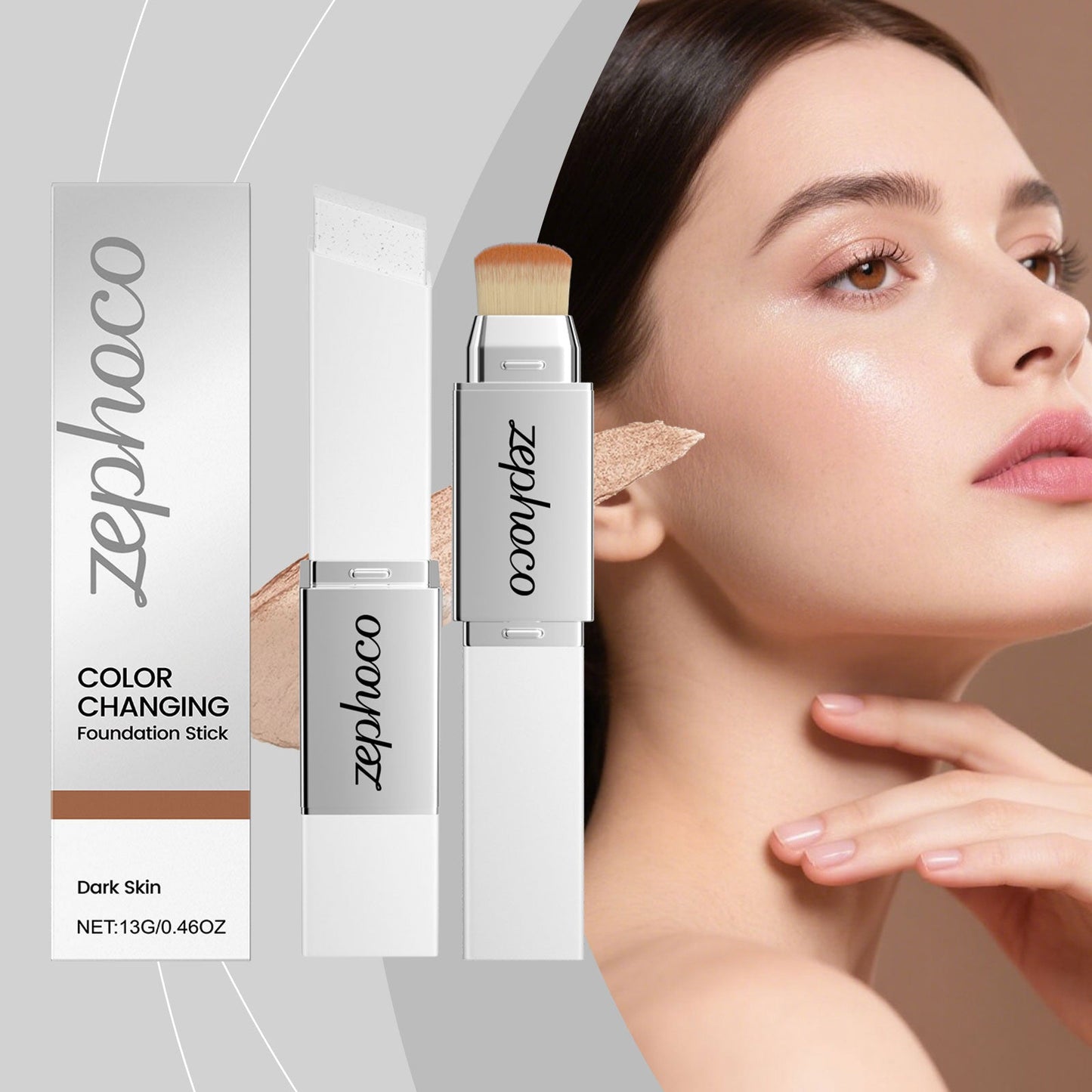 2-in-1 Color-Changing Foundation Stick Deep Skin Tone