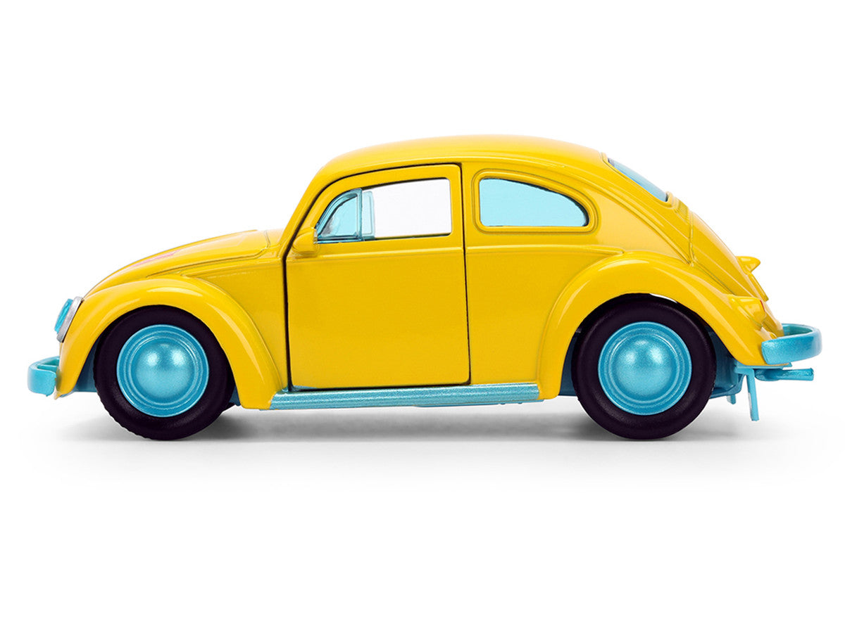 Volkswagen Beetle "Bumblebee" Yellow with Blue Interior "Transformers - Energon Surge" "Hollywood Rides" Series 1/32 Diecast Car Model by Jada