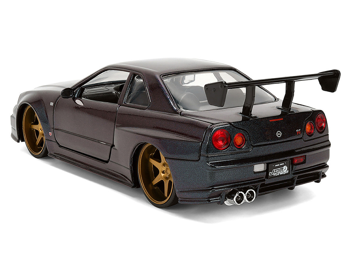 1999 Nissan Skyline GT-R (R34) RHD (Right Hand Drive) Magic Purple Metallic "JDM Tuners" Series 1/24 Diecast Car Model by Jada