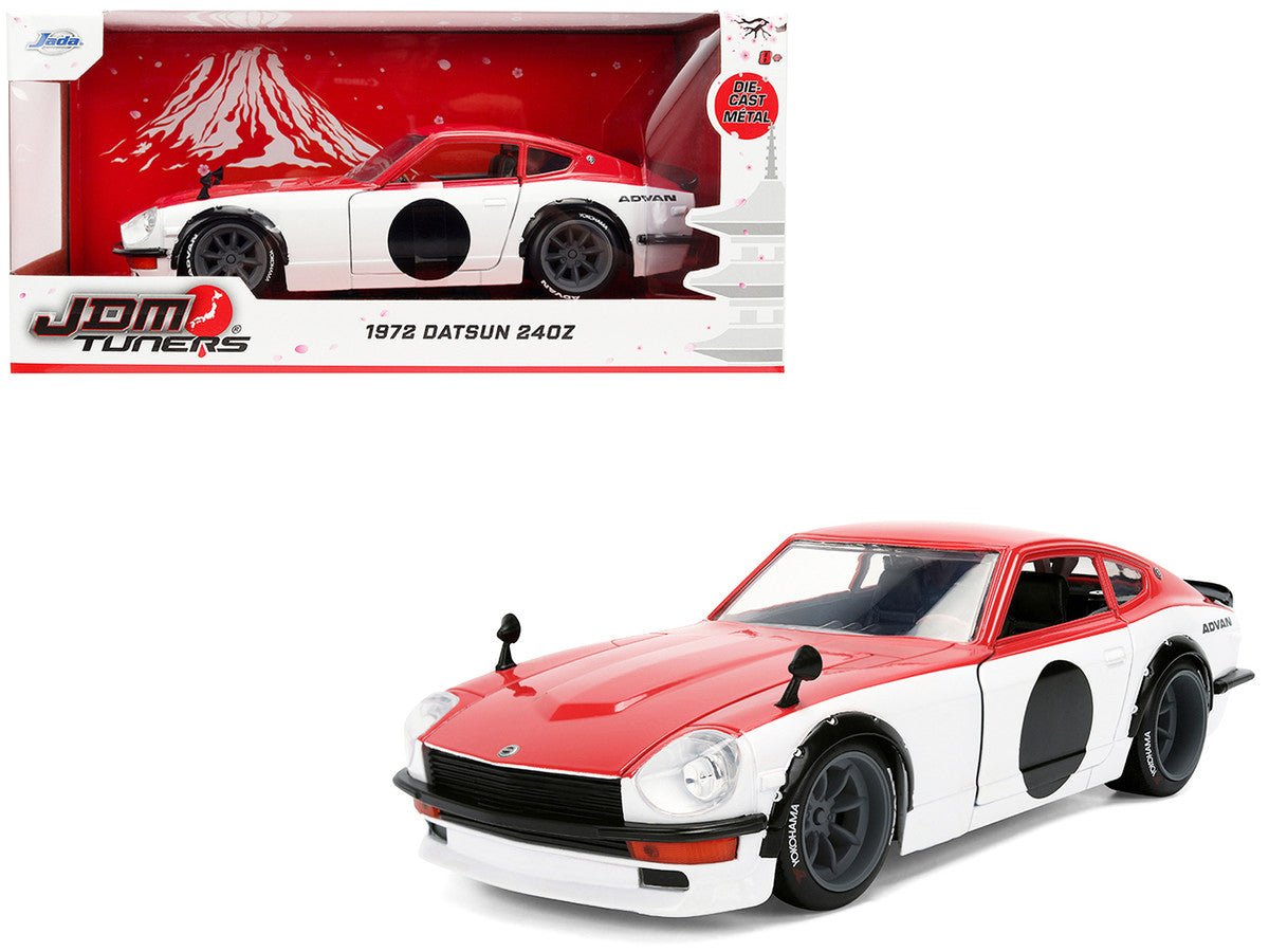 1972 Datsun 240Z Red and White "JDM Tuners" Series 1/24 Diecast Car Model by Jada