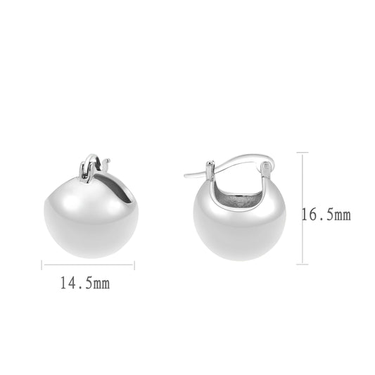 3W1753 - Imitation Rhodium Brass Earring with NoStone in No Stone