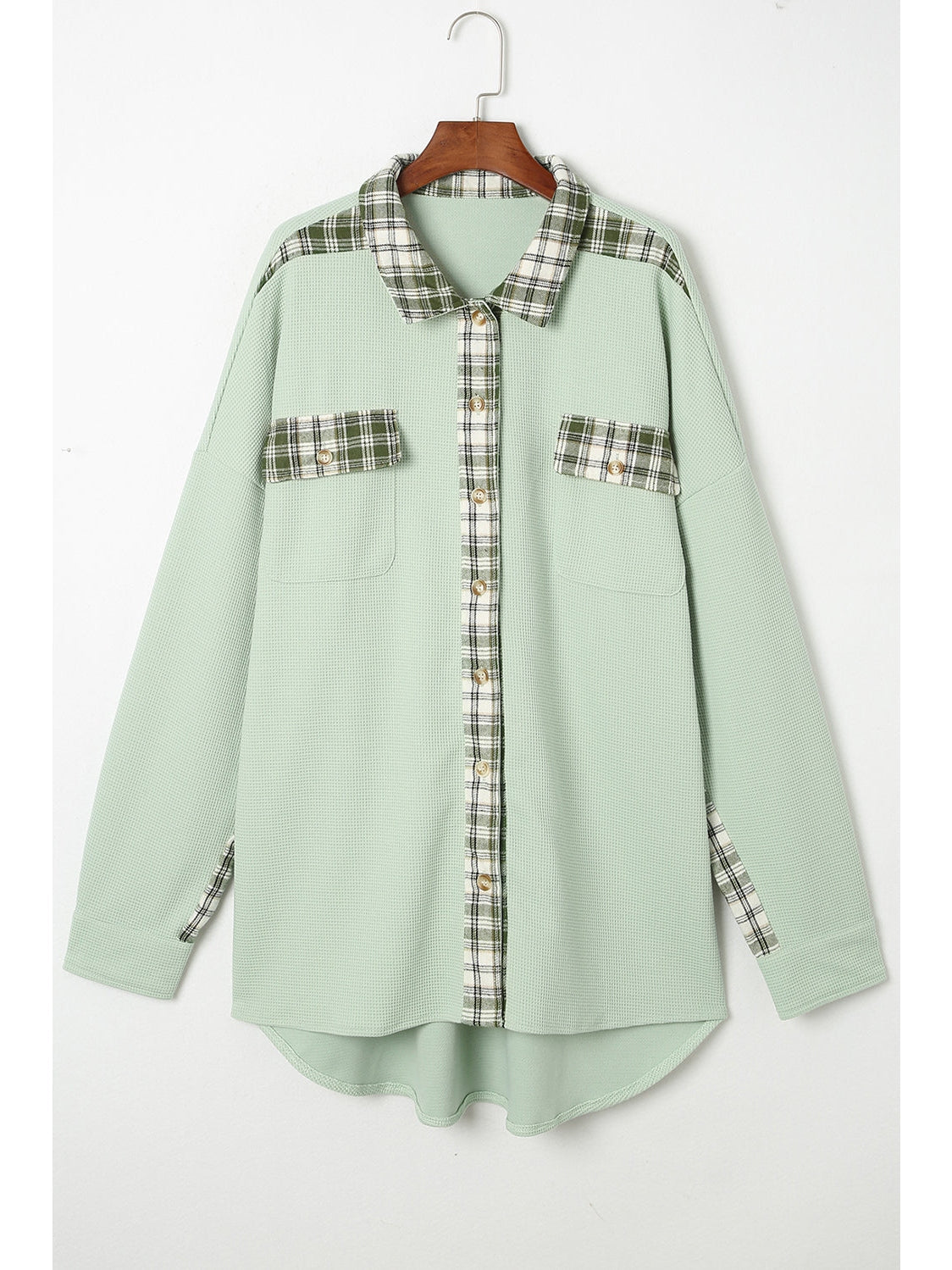 Plaid Button Down Collared Jacket