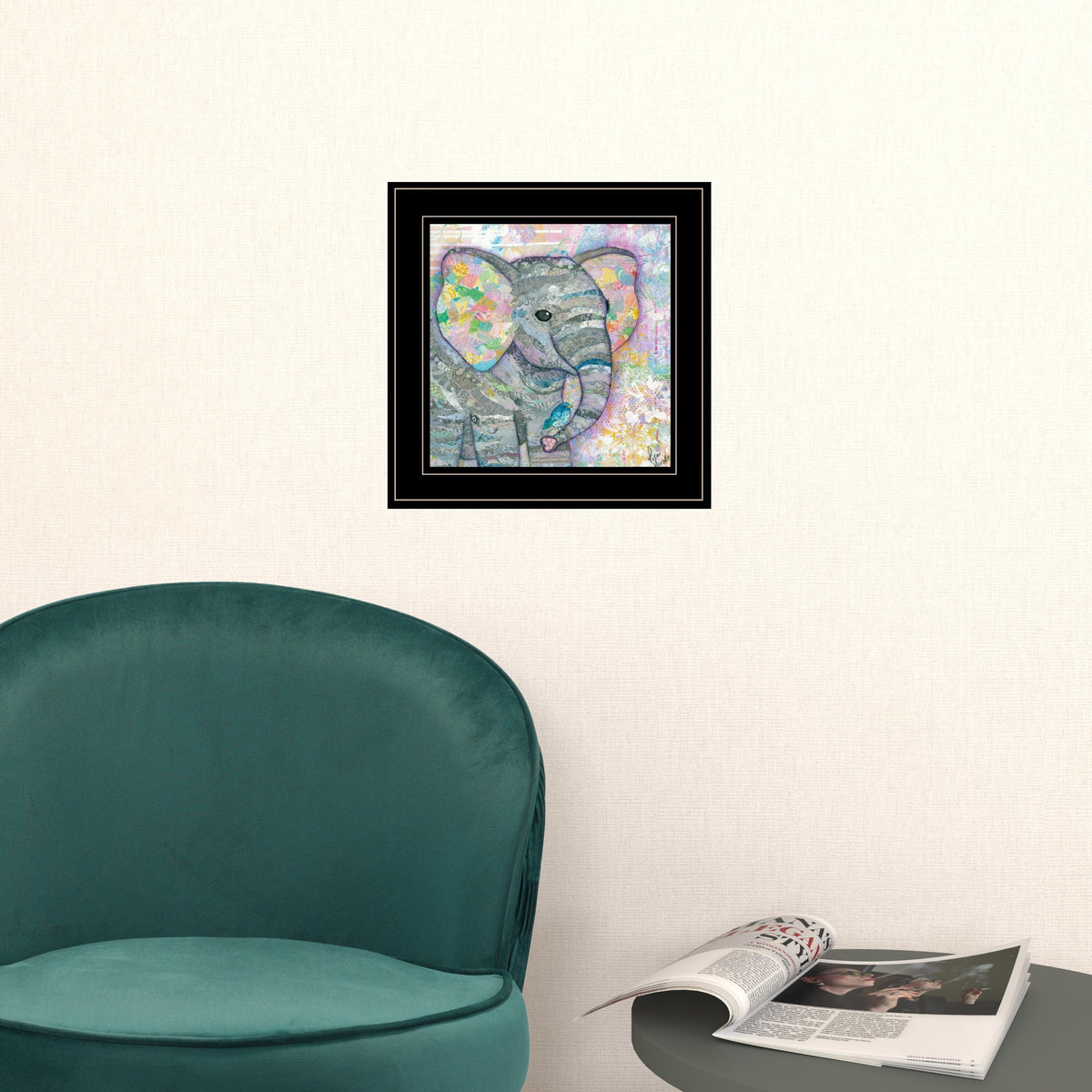 Set Of Two Elephant I and II 2 Black Framed Print Wall Art