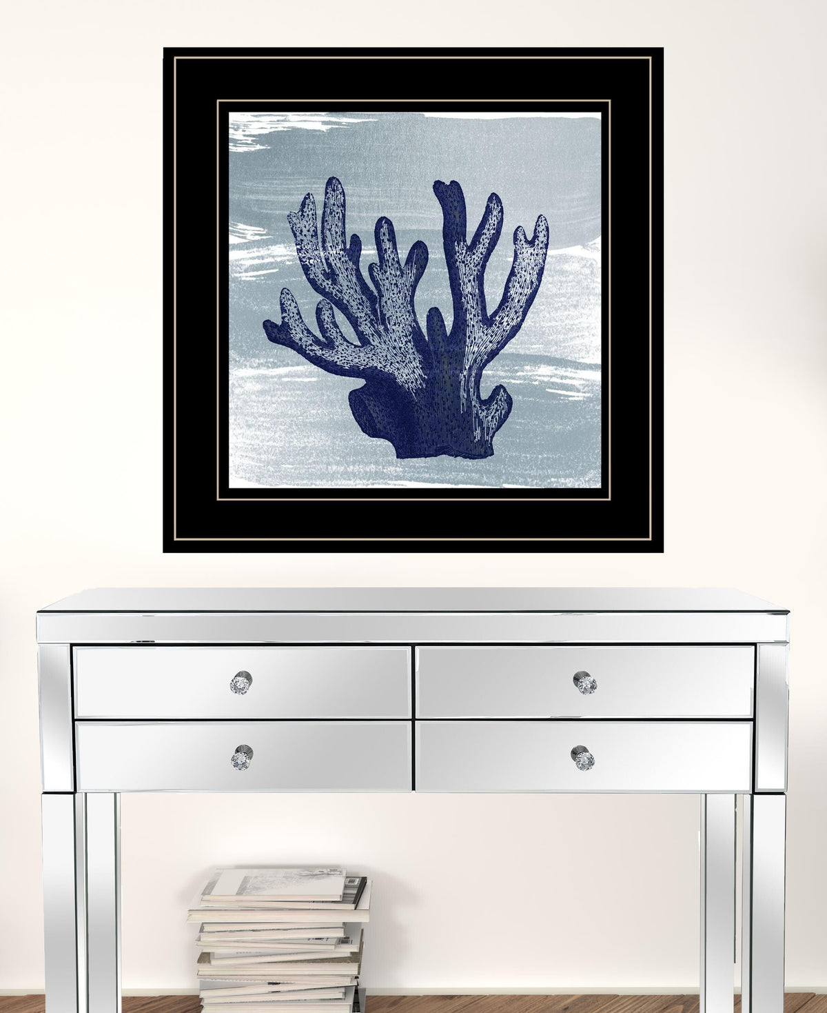 Set Of Two The Beach Coastal 2 Black Framed Print Wall Art