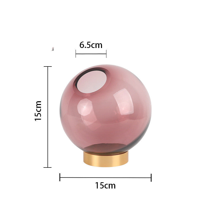 Round glass vase