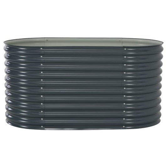 Garden Raised Bed 63"x31.5"x31.9" Galvanized Steel Gray