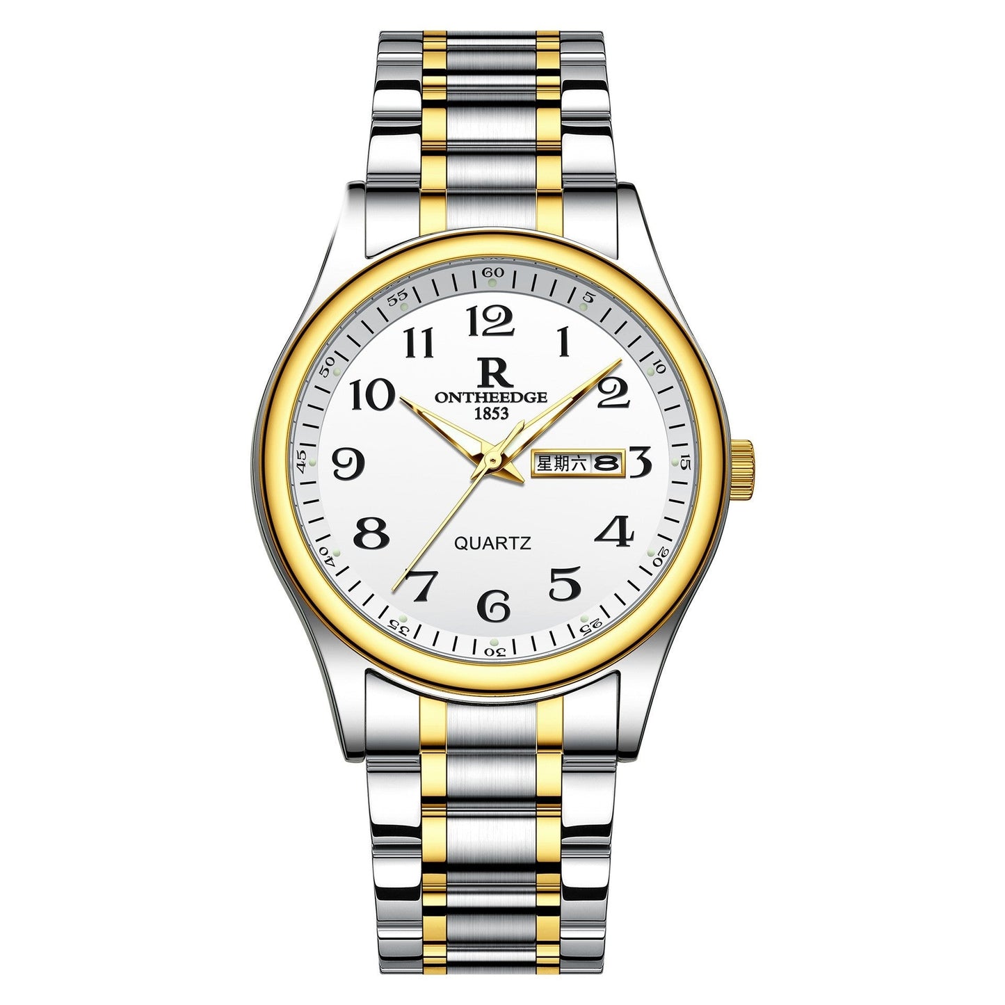 All-steel Double Calendar Middle-aged And Elderly Men's Watch