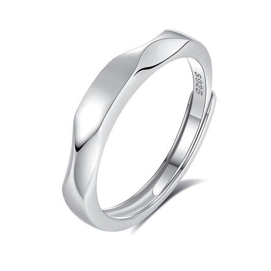 S925 Silver Adjustable Ring For Couples