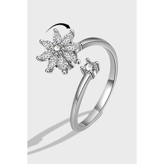 S925 Silver Snowflake Spinning Ring