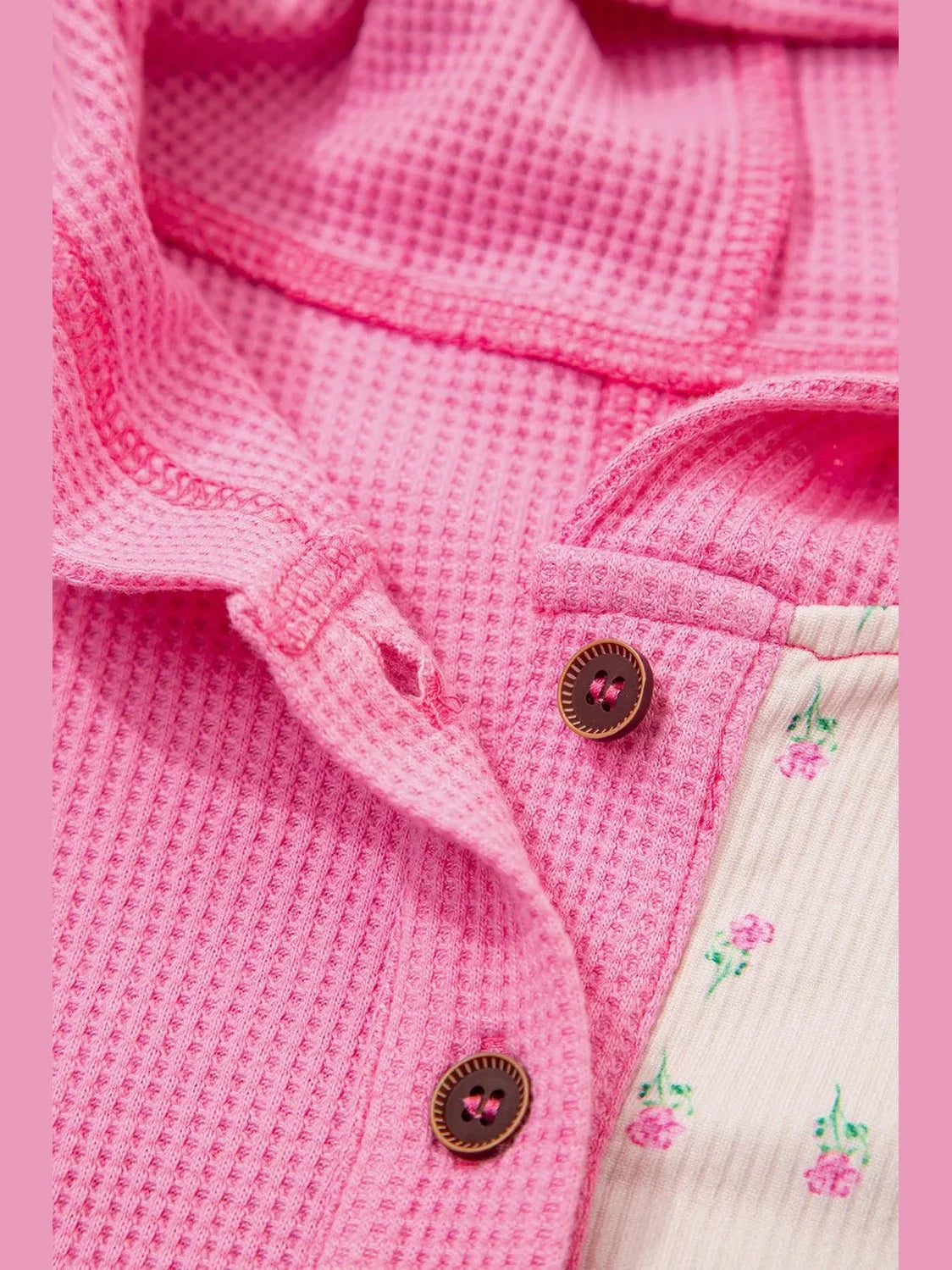 Color Block Button Detail Hoodie