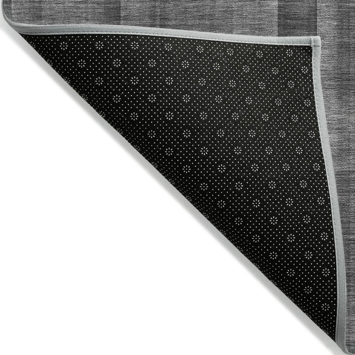 3' X 5' Gray Plaid Washable Non Skid Indoor Outdoor Area Rug