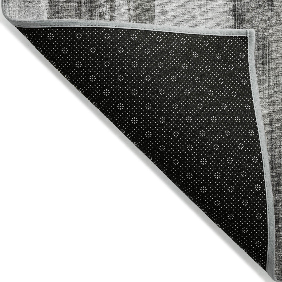 3' X 5' Gray and Black Abstract Washable Non Skid Indoor Outdoor Area Rug
