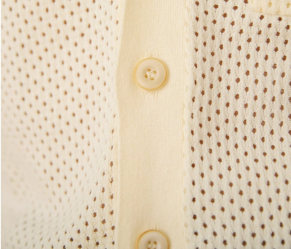 Refreshing Vacation Casual Pure Cotton Hollow Short Sleeve