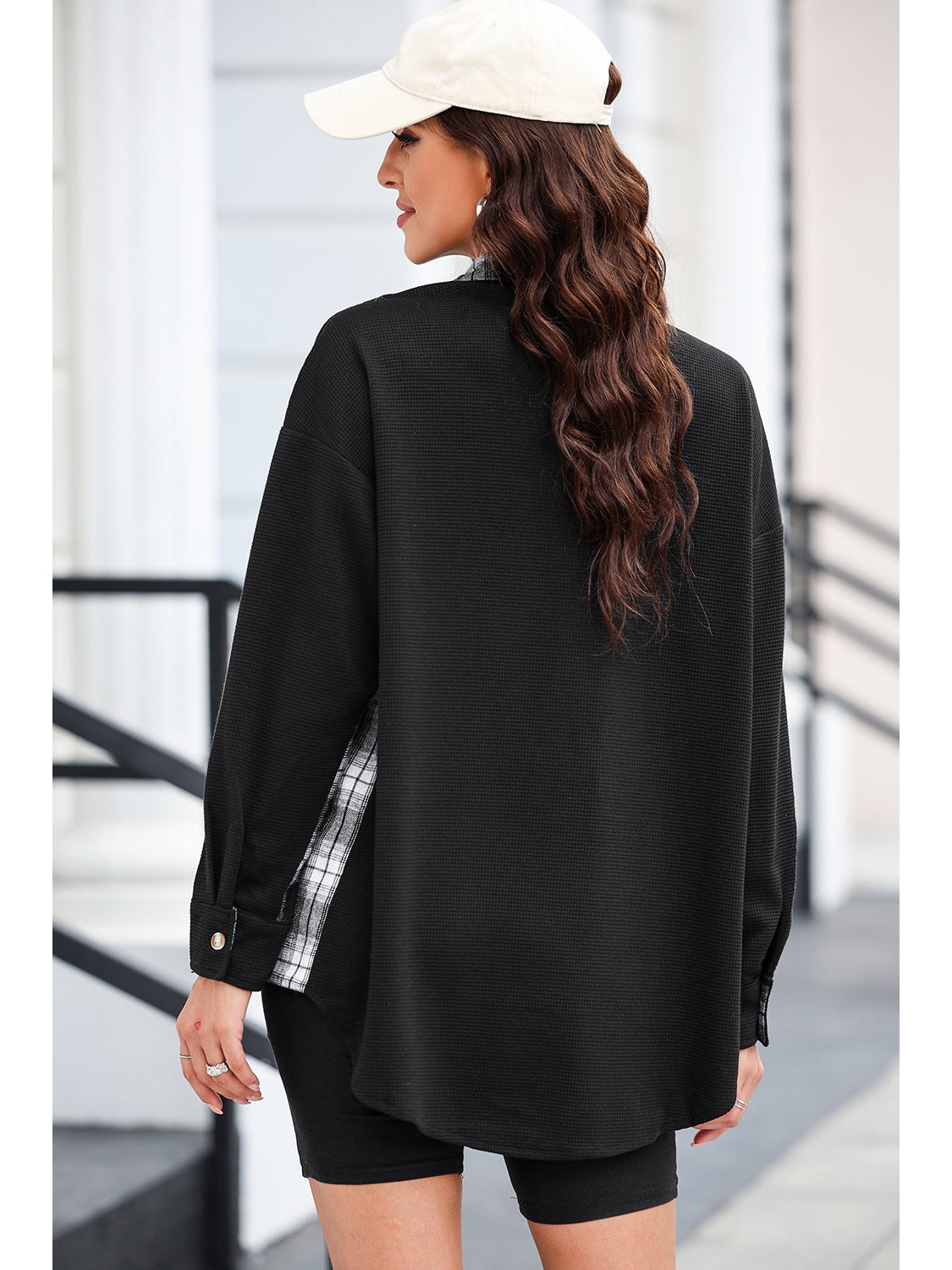 Plaid Button Down Collared Jacket